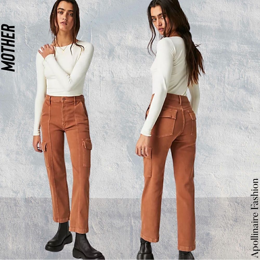 MOTHER DENIM RAMBLER CARGO JEANS IN GLAZED GINGER NWT SIZE 33